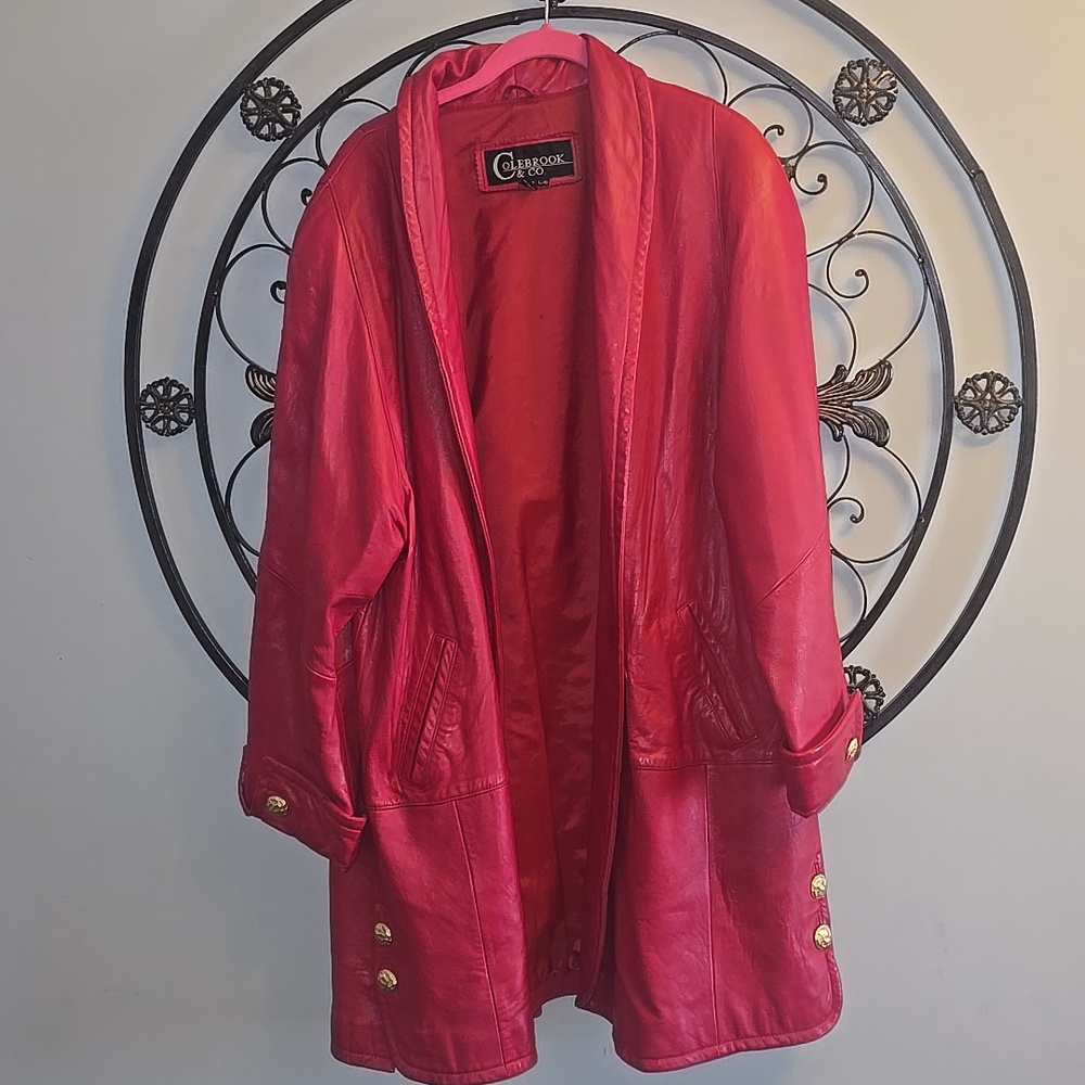 Vintage Red leather jacket/ Coat